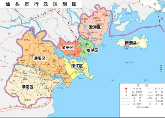 汕头行政区划图 汕头行政区划图