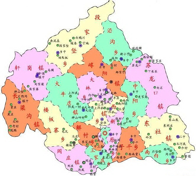 原平市行政地图 原平市行政地图