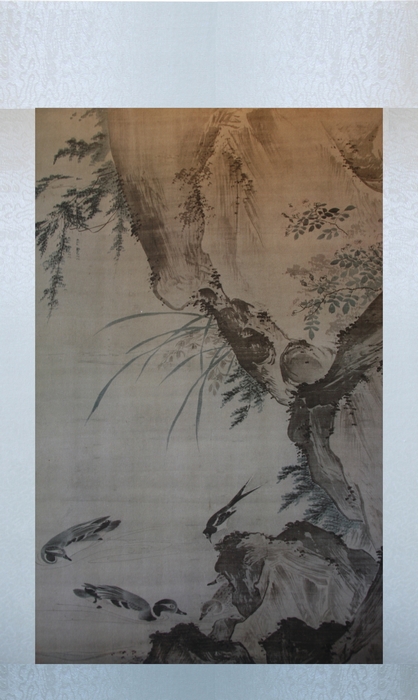 明吕纪浴凫图轴 明吕纪浴凫图轴