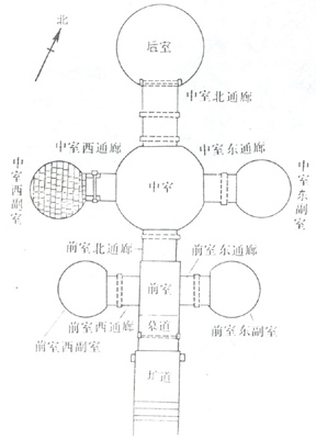 庆陵墓室平面图 庆陵墓室平面图