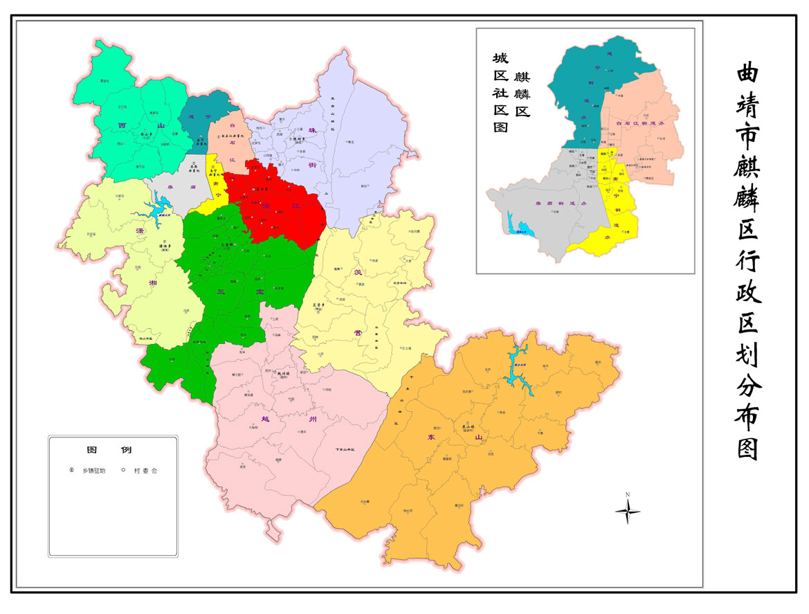 麒麟区行政区划图 麒麟区行政区划图