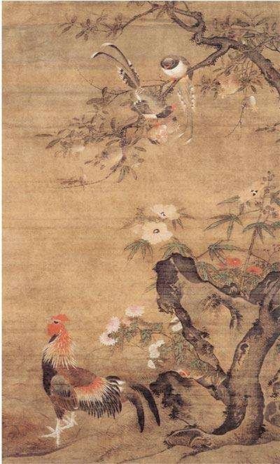 榴葵绶鸡图(吕纪榴葵绶鸡图轴) 榴葵绶鸡图(吕纪榴葵绶鸡图轴)