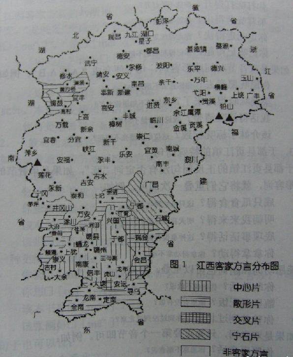 赣南方言分布图 赣南方言分布图