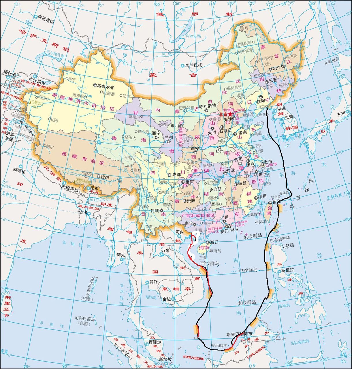 中国边界 中国边界