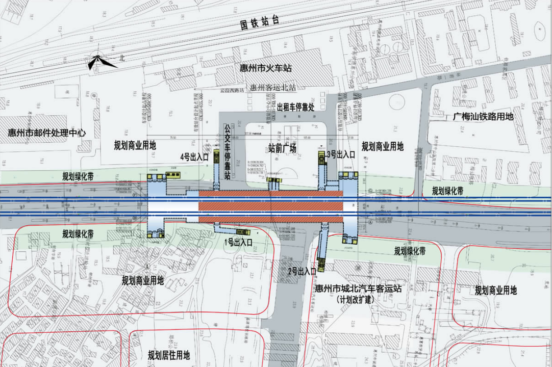 惠州站交通枢纽示意 惠州站交通枢纽示意