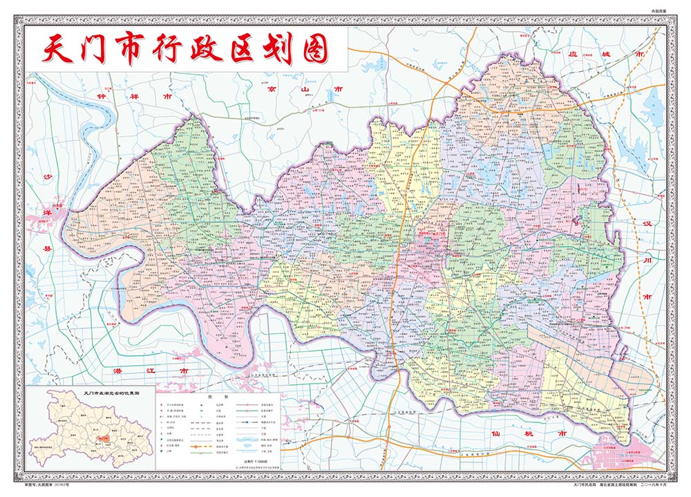 天门市行政区划图 天门市行政区划图