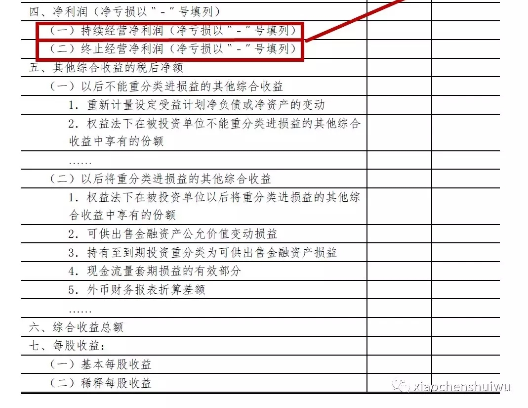 终止经营净利润 终止经营净利润