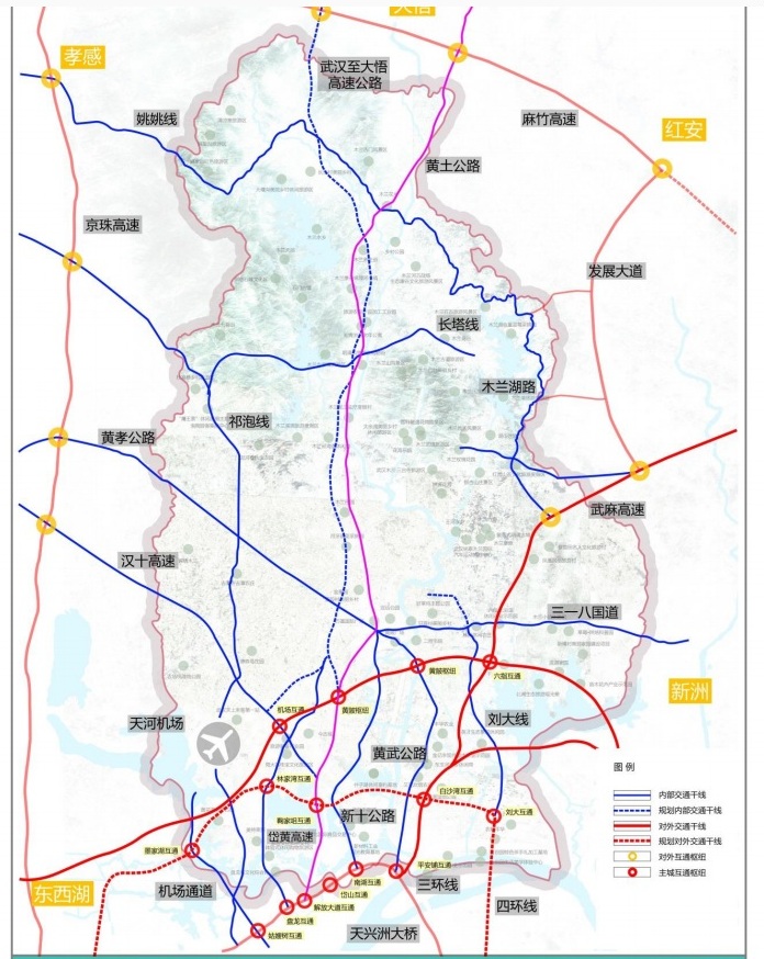 黄陂区交通图 黄陂区交通图
