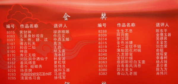 2009年第八届天工奖金奖 2009年第八届天工奖金奖