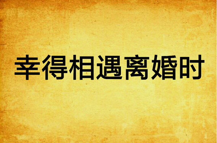 幸得相遇离婚时 幸得相遇离婚时