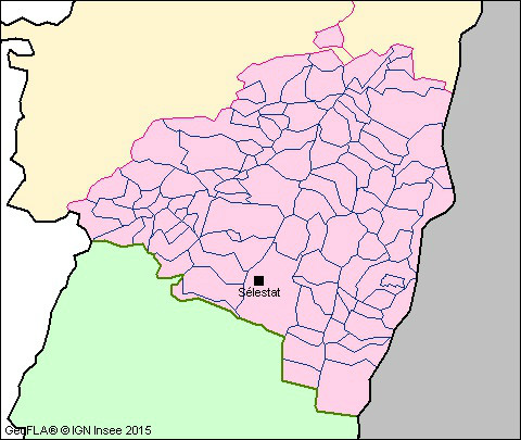 塞莱斯塔-埃尔斯坦地区市镇（来源：INSEE）
