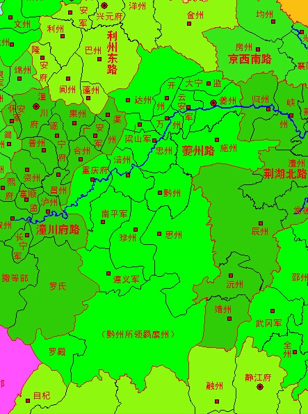 南宋夔州路详细图 南宋夔州路详细图