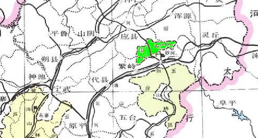 恆山地区木资源分布示意图 恆山地区木资源分布示意图