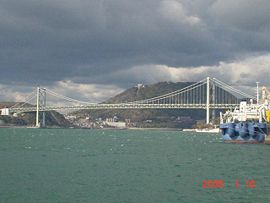 横跨关门海峡的关门桥为一座高速公路专用桥 横跨关门海峡的关门桥为一座高速公路专用桥