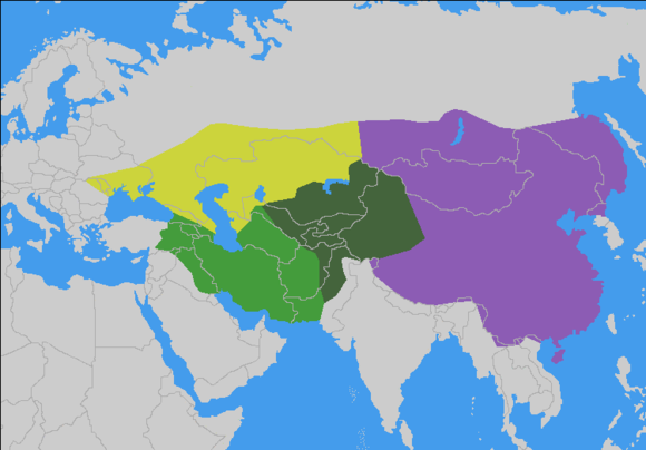 蒙古大帝国(西部三汗国均以突厥人占多数) 蒙古大帝国(西部三汗国均以突厥人占多数)