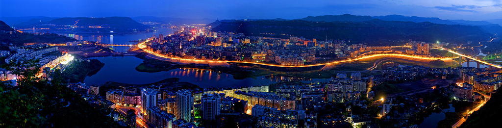 万州区夜景全景图 万州区夜景全景图