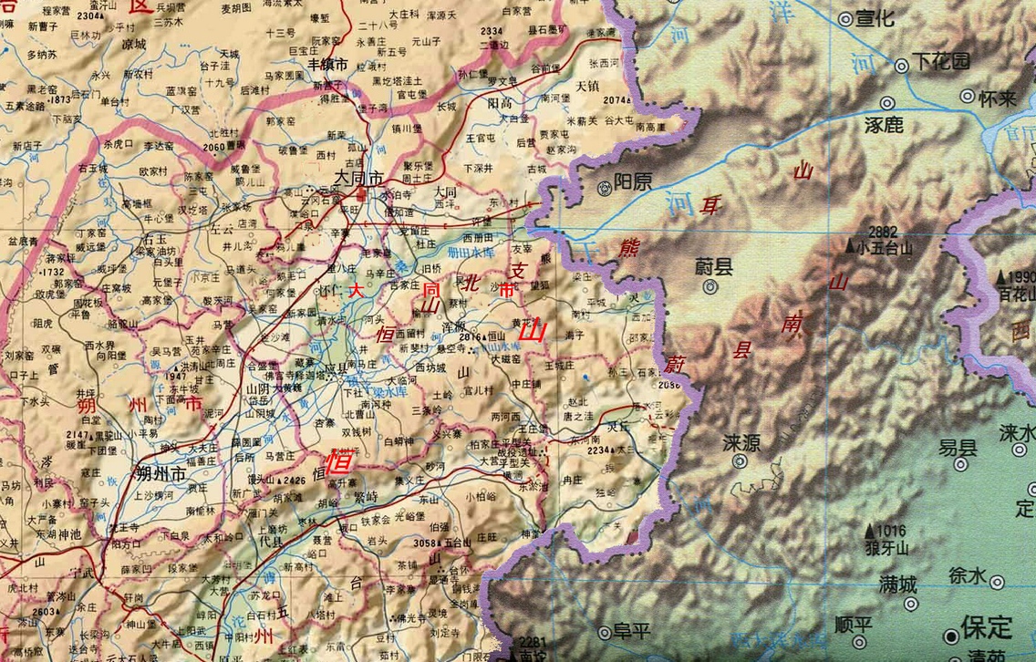 恆山的位置及山系构成 恆山的位置及山系构成