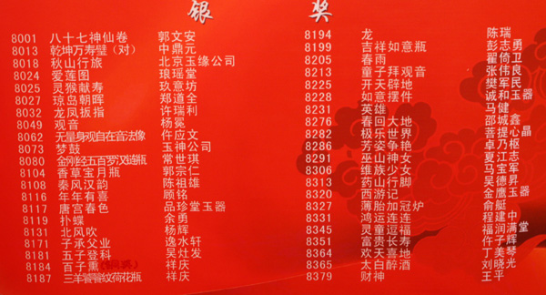 2009年第八届天工奖银奖 2009年第八届天工奖银奖