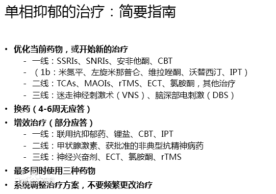 单相抑郁症治疗指南 单相抑郁症治疗指南