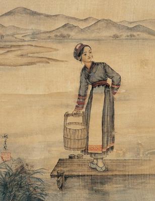 庞薰琹作品《提水少女》 庞薰琹作品《提水少女》