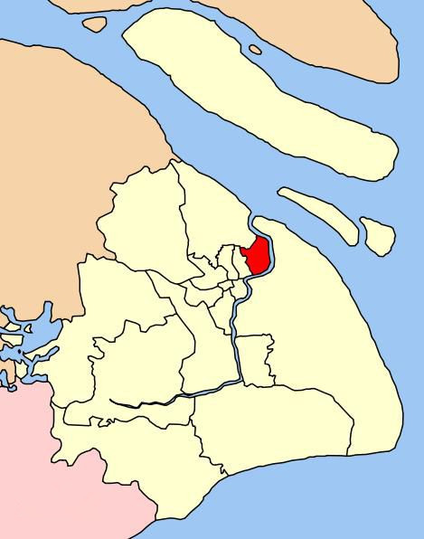 杨浦区在上海市的位置图 杨浦区在上海市的位置图