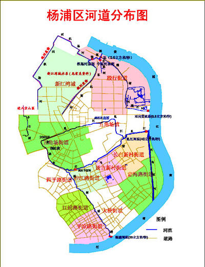 杨浦区河道分布图 杨浦区河道分布图
