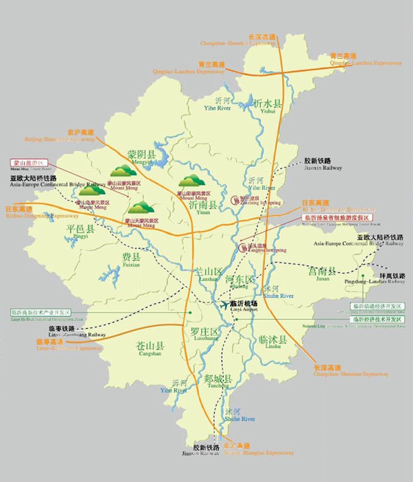 临沂行政区划示意图 临沂行政区划示意图
