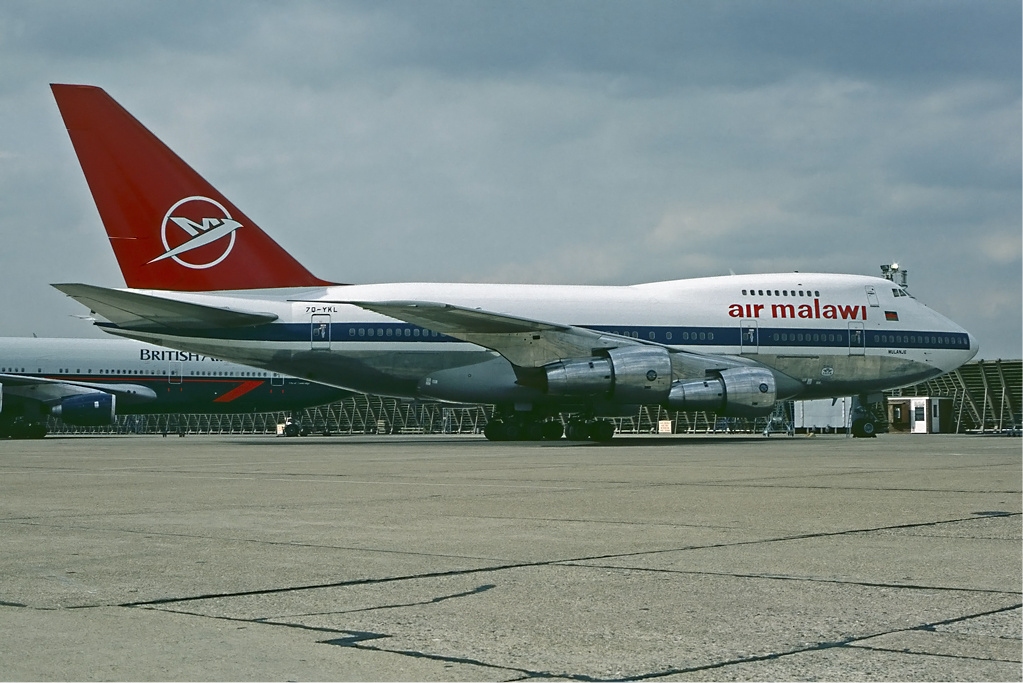 1985年马拉威航空租赁的的B747客机 1985年马拉威航空租赁的的B747客机