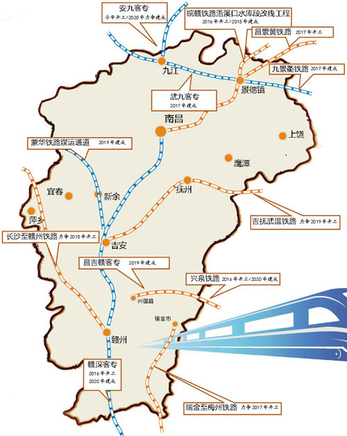 江西省铁路建设实施方案(2016-2020年) 江西省铁路建设实施方案(2016-2020年)