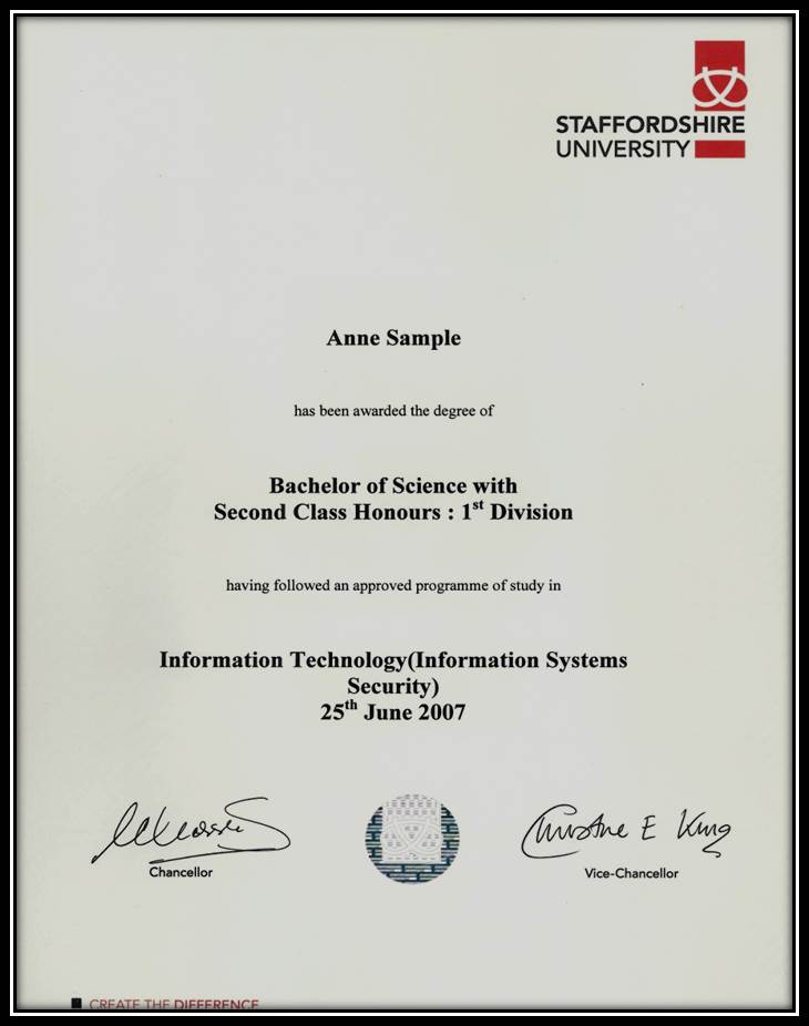 英国斯塔福德郡大学毕业证书 英国斯塔福德郡大学毕业证书