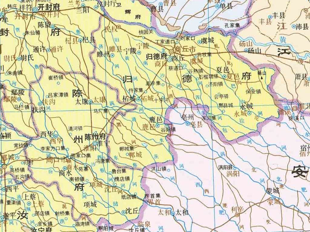 清朝至民国归德府地图 清朝至民国归德府地图
