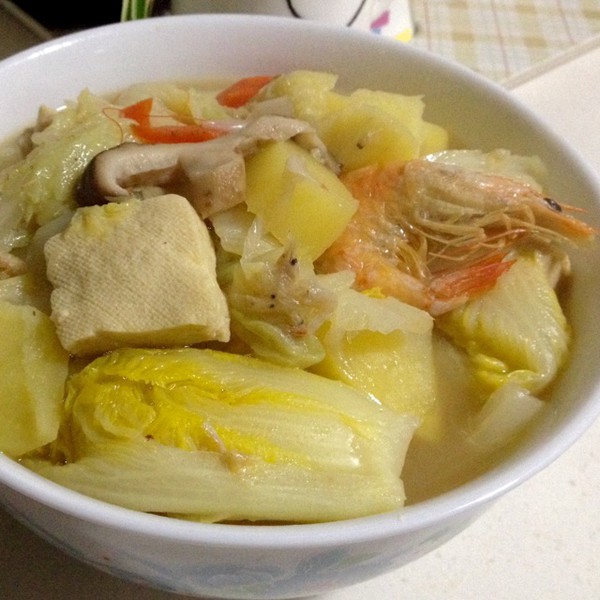 白菜炖冻豆腐 白菜炖冻豆腐