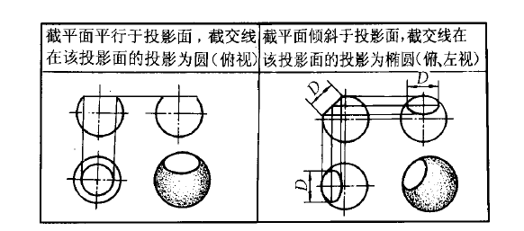 圆球截交线