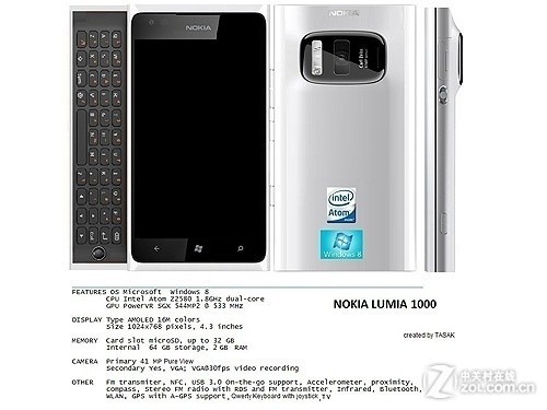 强悍概念机诺基亚Lumia1000曝光 强悍概念机诺基亚Lumia1000曝光