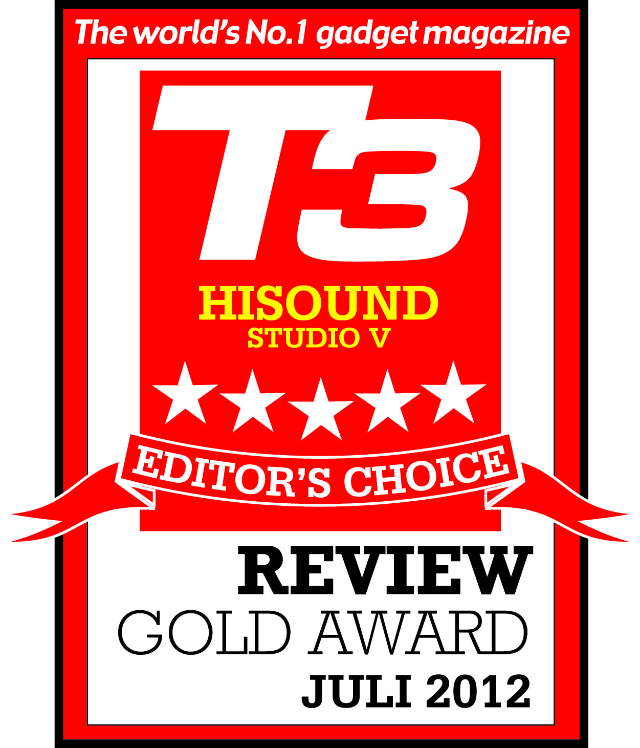STUDIO T3 杂誌金奖奖状 STUDIO T3 杂誌金奖奖状