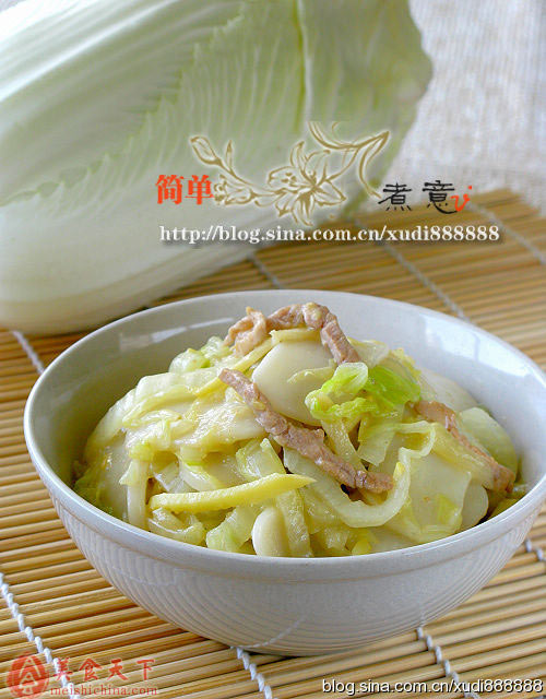 黄芽菜炒年糕 黄芽菜炒年糕