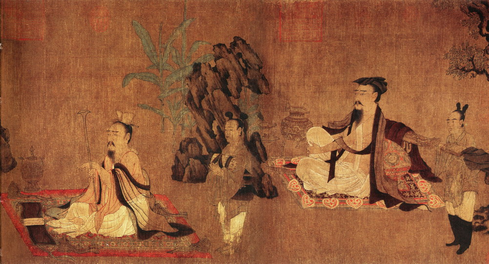 孙位《高逸图》(竹林七贤)局部,左为王戎 孙位《高逸图》(竹林七贤)局部,左为王戎