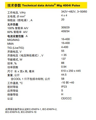 技术参数 技术参数