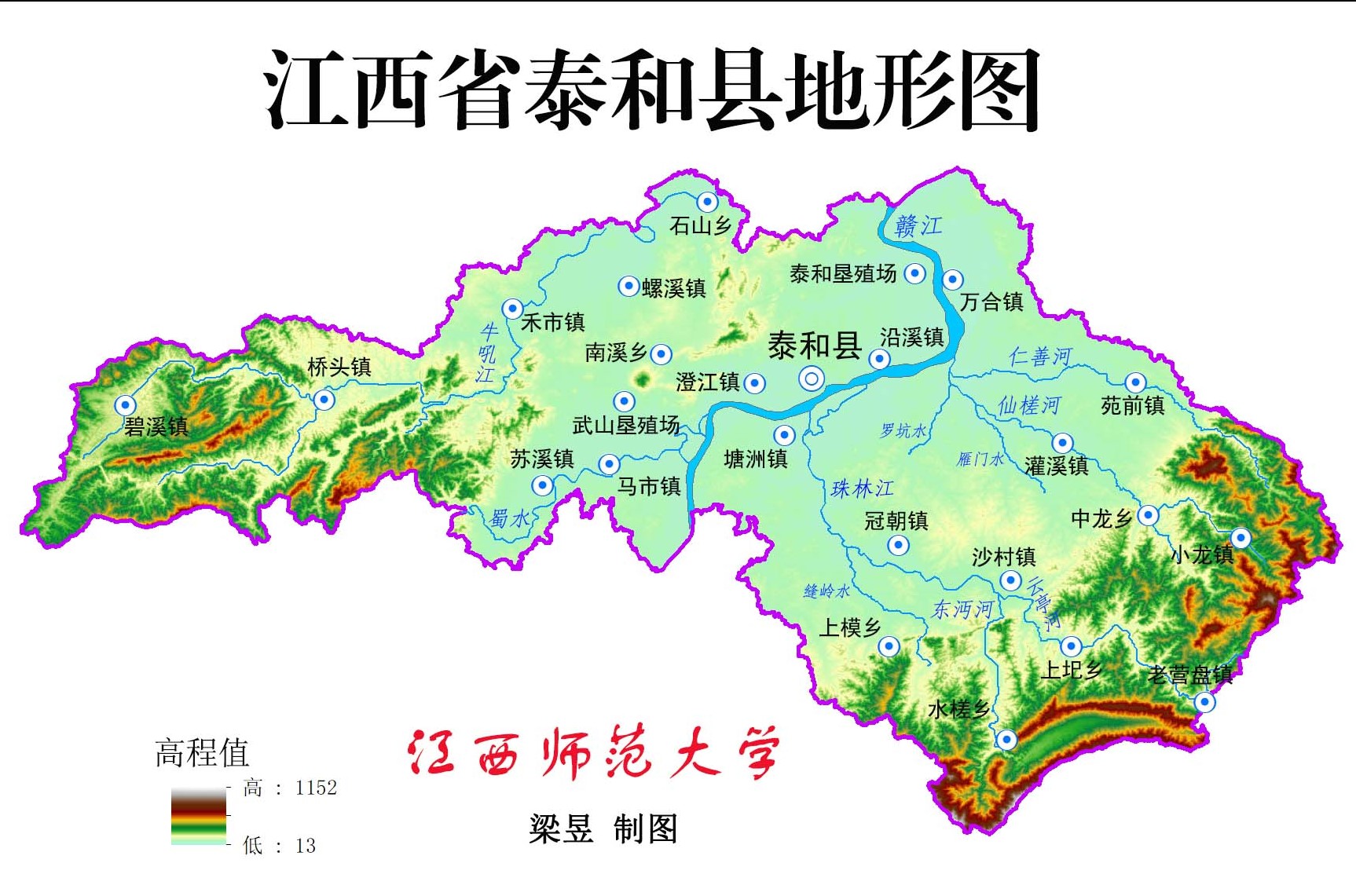 泰和县地形图 泰和县地形图