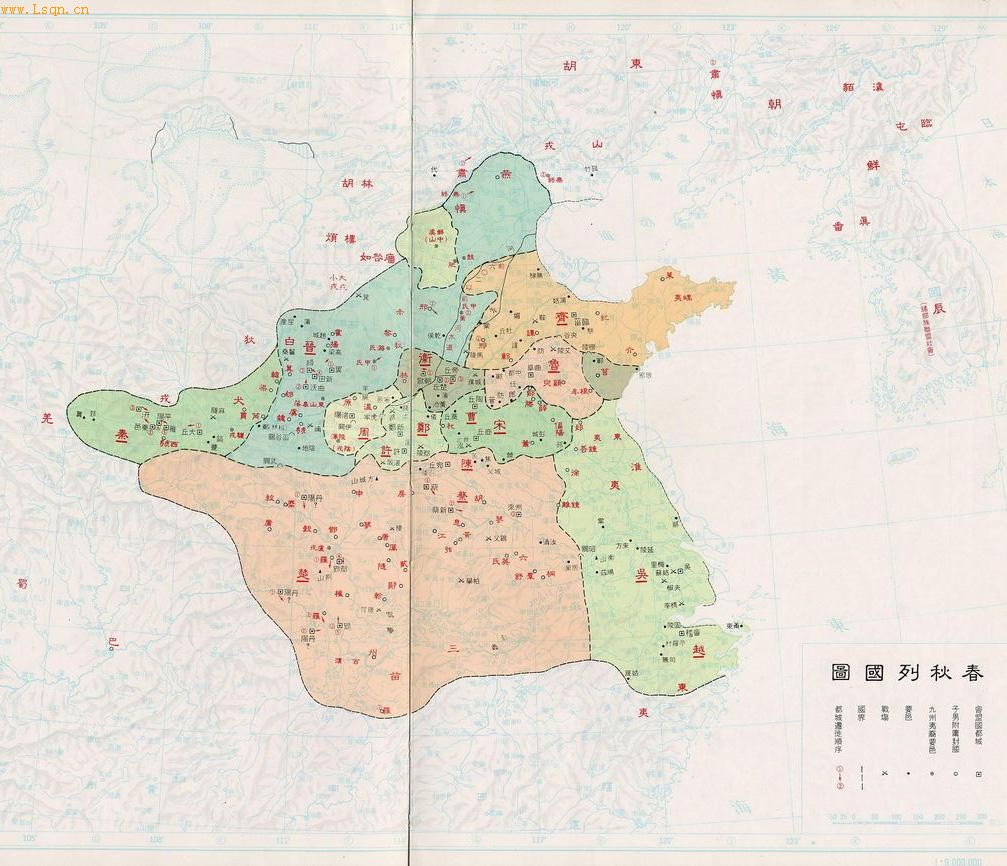 春秋时期地图 春秋时期地图