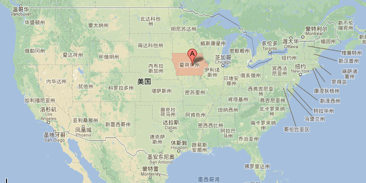 爱荷华州的地理位置 爱荷华州的地理位置