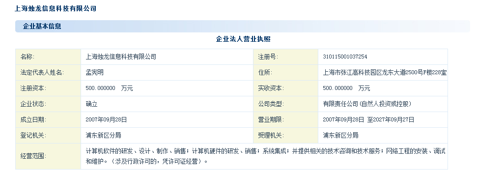 公司注册信息 公司注册信息