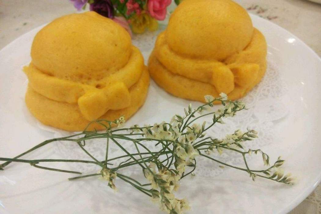 可爱草帽南瓜馒头 可爱草帽南瓜馒头