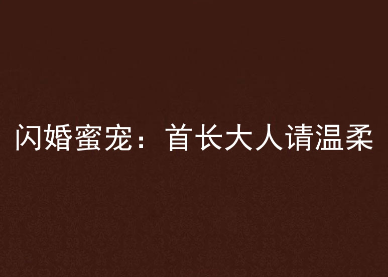 闪婚蜜宠:首长大人请温柔 闪婚蜜宠:首长大人请温柔
