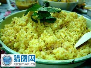 黄灿灿的黄姜饭。 黄灿灿的黄姜饭。