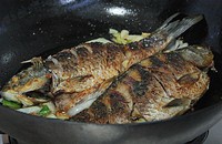 大葱烤鲫鱼