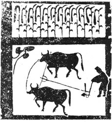汉代画象砖“牛耕图” 汉代画象砖“牛耕图”