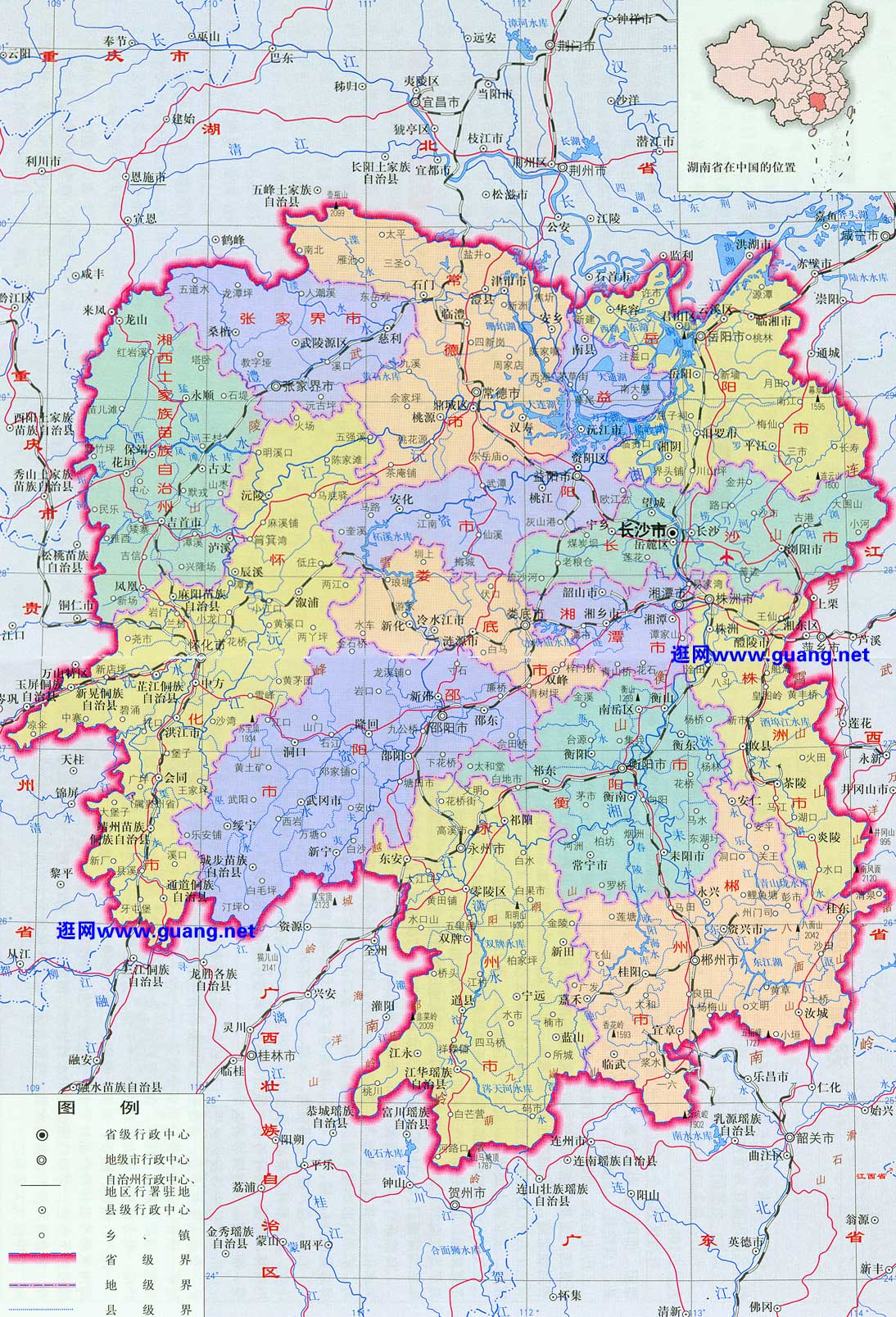 湖南省地图 湖南省地图