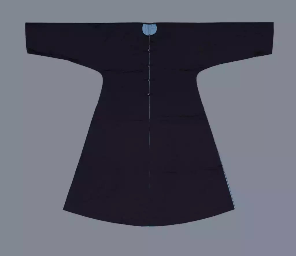 清石青色缎常服褂 清石青色缎常服褂