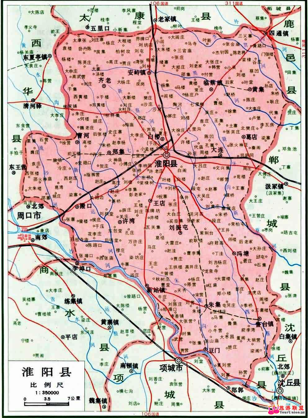 淮阳县地形图 淮阳县地形图